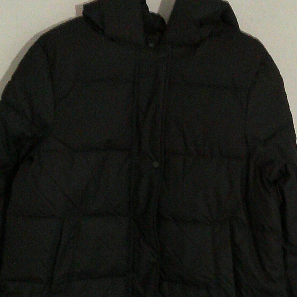 NWT Black Hooded Puffer Long Quilted Coat 100% Polyurethane Polyester Lining